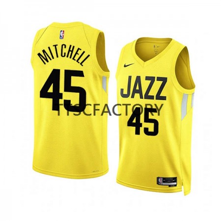 Canotte Uomo Utah Jazz Donovan Mitchell 45 Nike 2022-23 Icon Edition Giallo Swingman